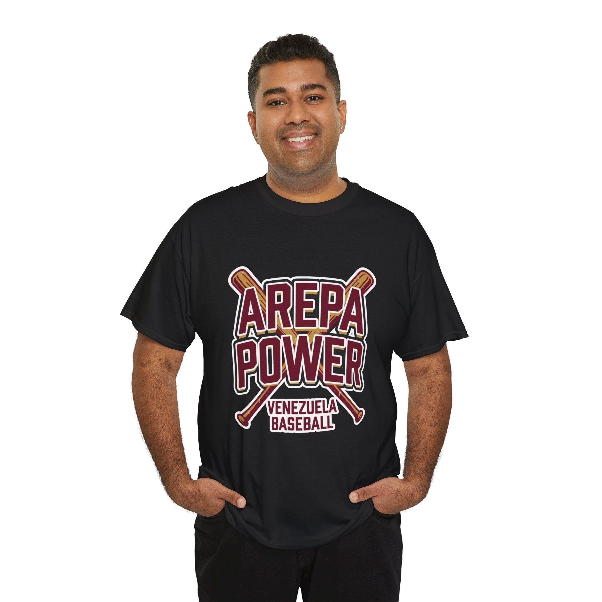 Arepa Power Baseball Tee — Venezuela Baseball Fan Shirt