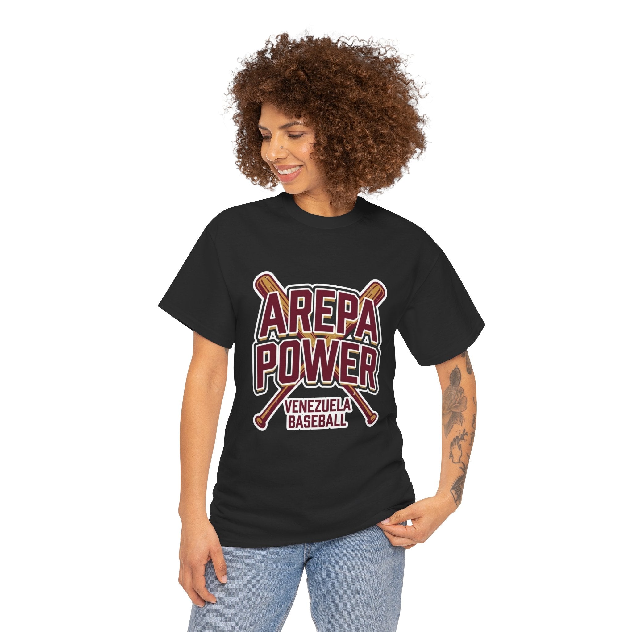 Arepa Power Baseball Tee — Venezuela Baseball Fan Shirt